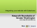 Integrating your website with Salesforce: Nonprofit Roundtable of Greater Washington
