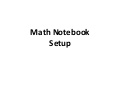 Notebook set up