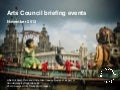November 2012 Briefing events for funded organisations