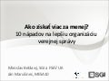 10 nápadov na lepšiu organizáciu verejnej správy
