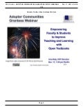 College Open Textbooks Adopter Communities Grantee webinar