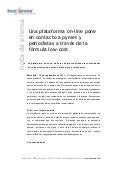 [NP] Una plataforma on-line pone en contacto a pymes y periodistas a través de la fórmula low-cost