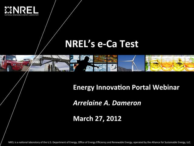 Nrel’s e ca test  