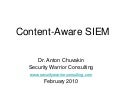 On Content-Aware SIEM by Dr. Anton Chuvakin