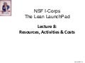Nsf online lecture 8 resources and costs