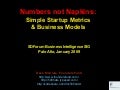 Numbers not Napkins: Simple Startup Metrics