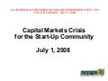 NVCA Capital Markets Crisis