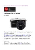 Samsung NX100 review by Cnet UK