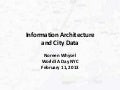 Information Architecture and City Data