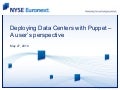 Deploying datacenters with Puppet - PuppetCamp Europe 2010