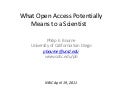 Open Access NBIC Workshop April 19, 2011