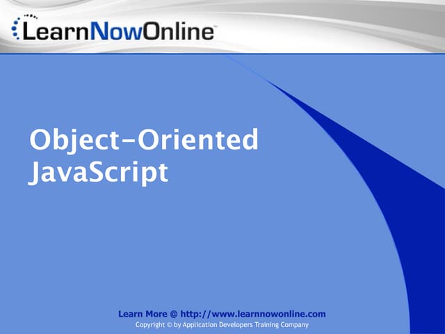 Object-Oriented JavaScript