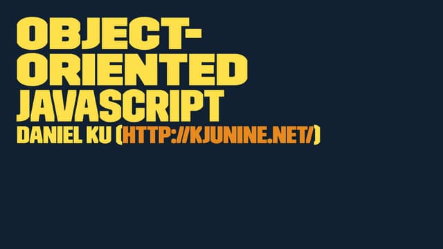 Object-oriented Javascript
