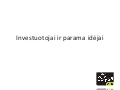 OCC Vilnius - Investuotojai Ir Parama Idėjai