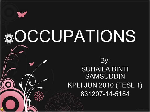 Occupations pgs   suhaila samsuddin...