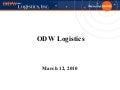 Odw logistics introductory presentation