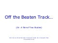 Off the beaten track...