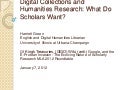 Digital collections and humanities research