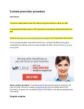 WP Curve content promotion procedure