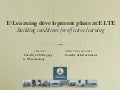 E-Learning development plans at ELTE Building conditions for effective learning
