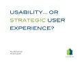 Usability...Or Strategic User Experience?