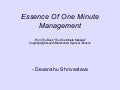 Essence Of One Minute Management