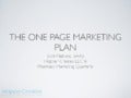One Page Marketing Plan