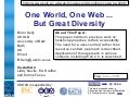 One World, One Web ... But Great Diversity