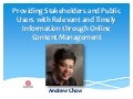 Providing Stakeholders and Public Users with Relevant and Timely Information through Online Content Management