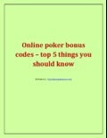 Online poker bonus codes – top 5 things you should know