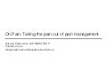 On pain