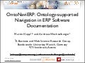 OntoNaviERP: Ontology-supported Navigation in ERP Software  Documentation