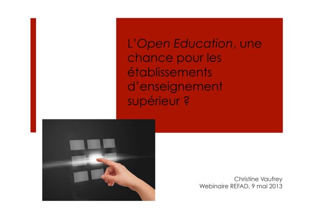 L'Open education, une chance pour les établissements d'enseignement supérieur ?