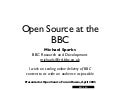Open Source at the BBC
