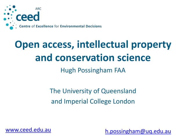 Open Access, Intellectual Property ...