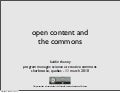 Open Content and the Commons