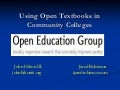 Using Open Textbooks in Community Colleges