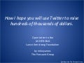 How I Hope the Lance Armstrong Foundation Will Raise Money Using Twitter