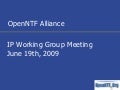 OpenNTF.org IP Working Group Meeting 6.18.2009