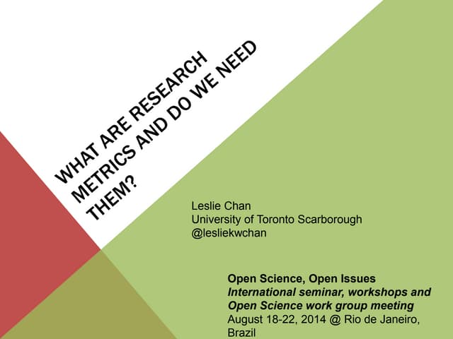 What is research metrics and do we ...