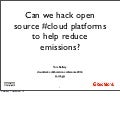 Can we hack open source cloud platforms to help reduce emissions? cloudstack collab