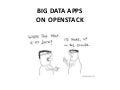 Big Data Apps on OpenStack