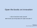 Open The Books On Innovation Def