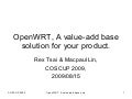 OpenWRT, A value-add base solution for your product. (2nd, Macpual)