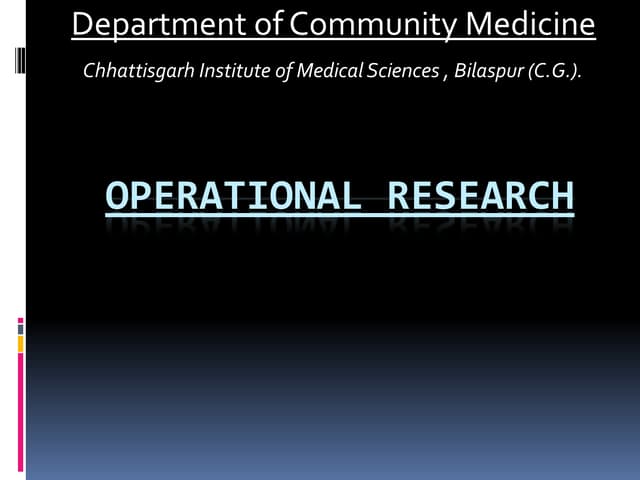 Operational reseach ppt