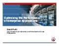 Optimizing the Performance of Enterprise Applications