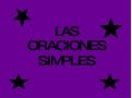 Oraciones simples