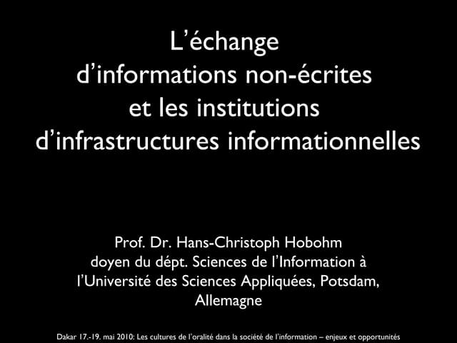 Oralité et société de l'information