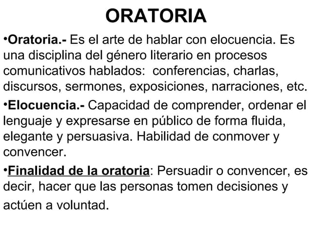 La Oratoria (1) Diapositivas