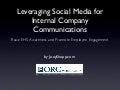 Social Media for Internal Company Communications by @JoeyShepp